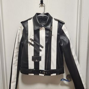Killstar black and white vegan leather XL